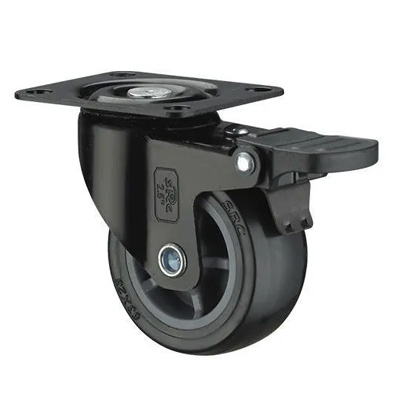 CASTER WHEEL BLACK 2.5'' SWIVEL WITH BREAK